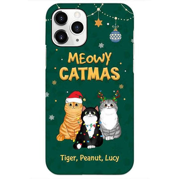 Meowy Catmas Fluffy Cat Christmas Personalized Phone Case