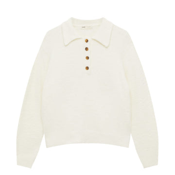 Fuzzy polo sweater