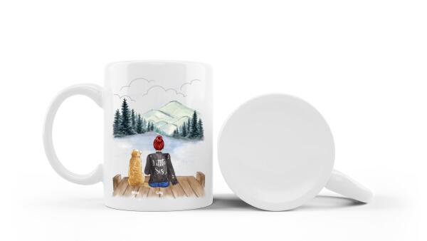 Woman and Dog Personalized Mug