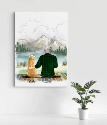 Man and Dog Perosonlized Canvas