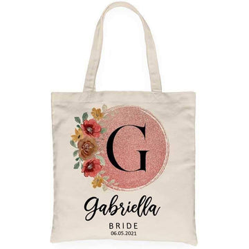 Wedding Initial Letter Personalized Tote Bag