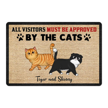 All Visitors Must Be Approved By Cats Personalized Doormat