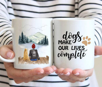 Woman and Dog Personalized Mug
