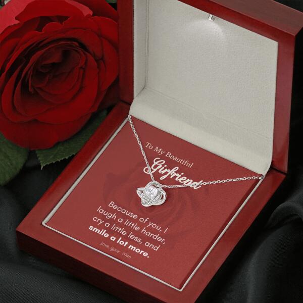 For Girlfriend Luxury Necklace with Personalizable Message Card
