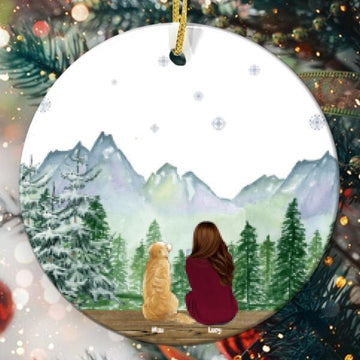 Girl And Dog - Persnalized Christmas Ornament