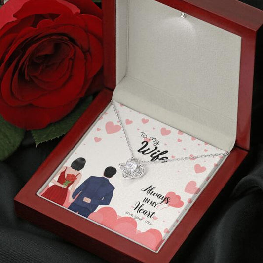 For Wife Luxury Necklace with Personalizable Message Card