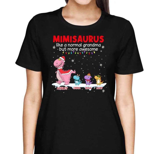 Christmas Grandmasaurus Grandpasaurus And Kids Personalized Shirt