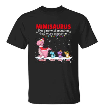 Christmas Grandmasaurus Grandpasaurus And Kids Personalized Shirt